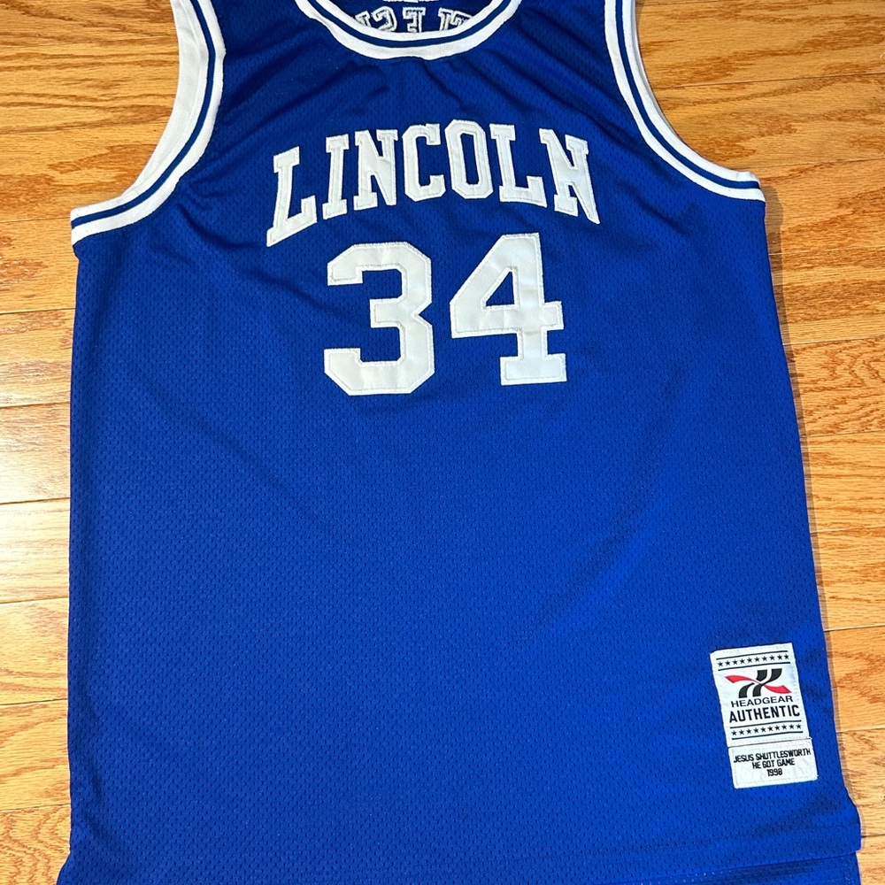 Blue Lincoln 34 Basketball Jersey